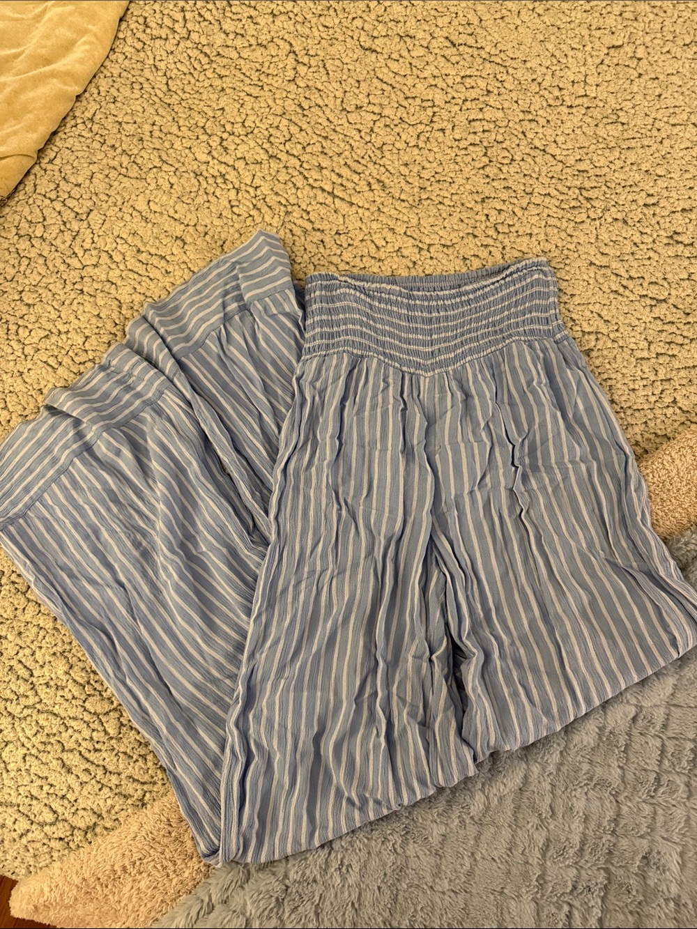 Billabong Blue and White Striped High Waist Pants